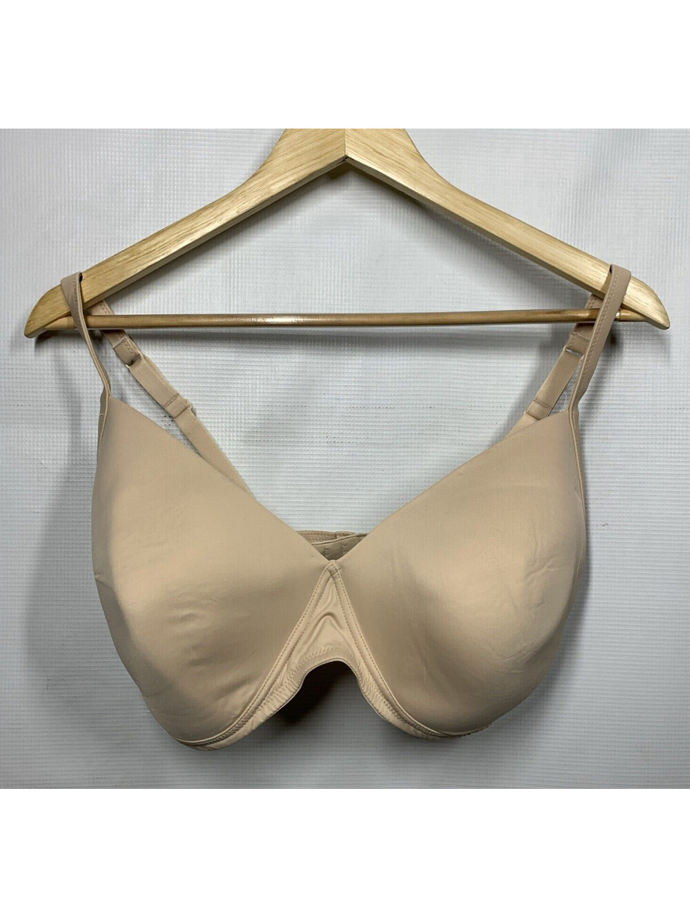 DELIMIRA Plus Size Seamless Lightly Lined Full Coverage T-Shirt Bra Sz 38F Beige